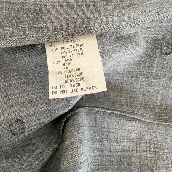 Moschino Jeans Gray Wool Blend Silver Polka Dot Midi Sheath Dress 10/44 Stylish - Picture 7 of 13